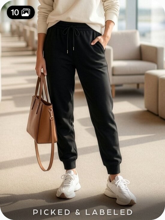 lululemon athletica Pants - Lululemon Scuba Joggers Womens Size 4 Black Terry Pants W5CVA